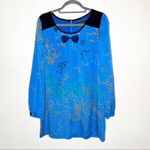 Anthropologie Twinkle By Wenlan Bow Print Dress SZ S
